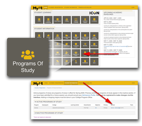 Program of Study tile in MyUI