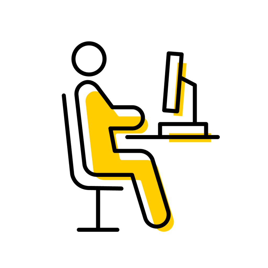 icon of a person working at a computer